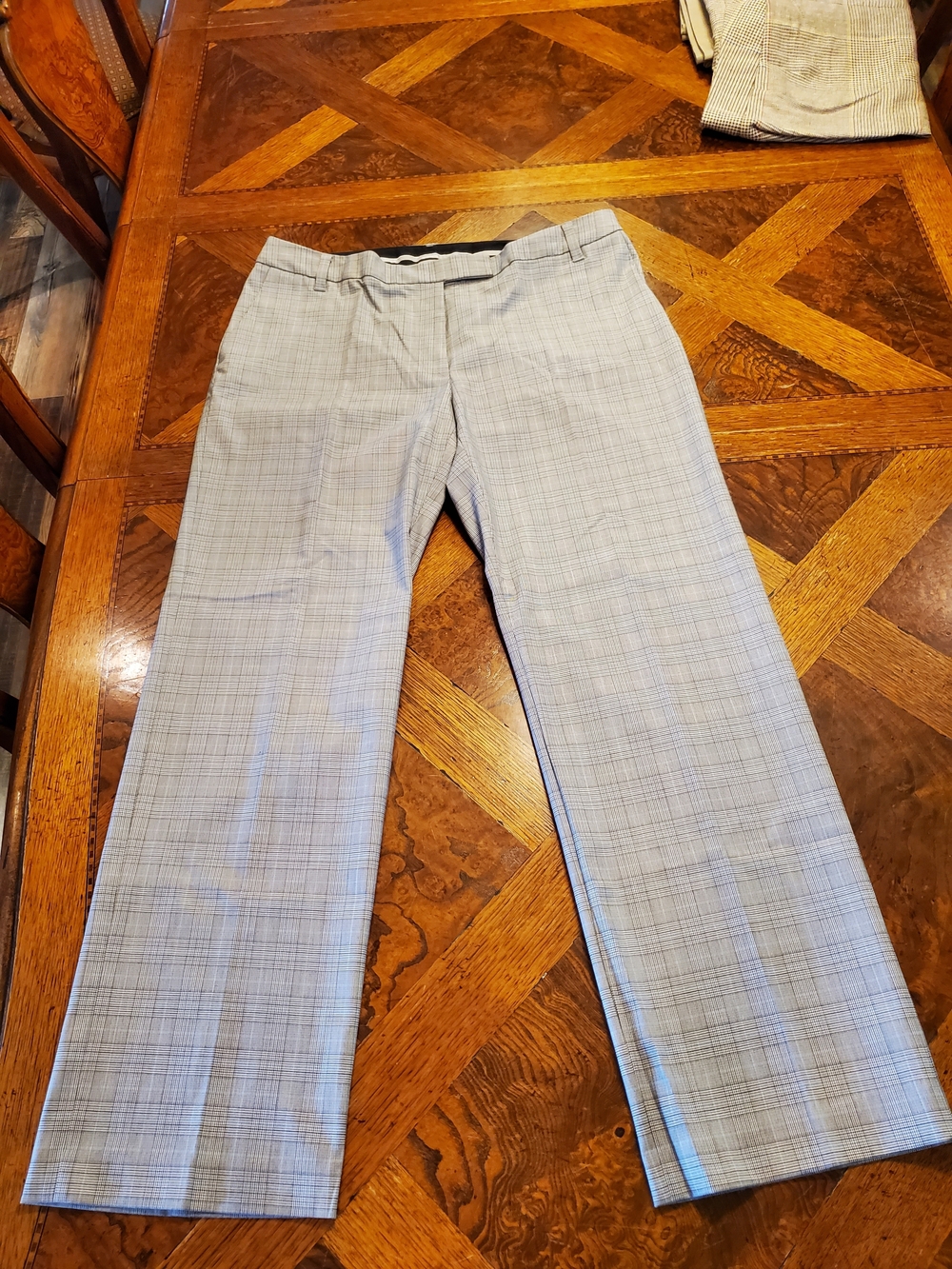 Liz Claiborne "Audra" Light Gray Plaid Women's Dress Trousers